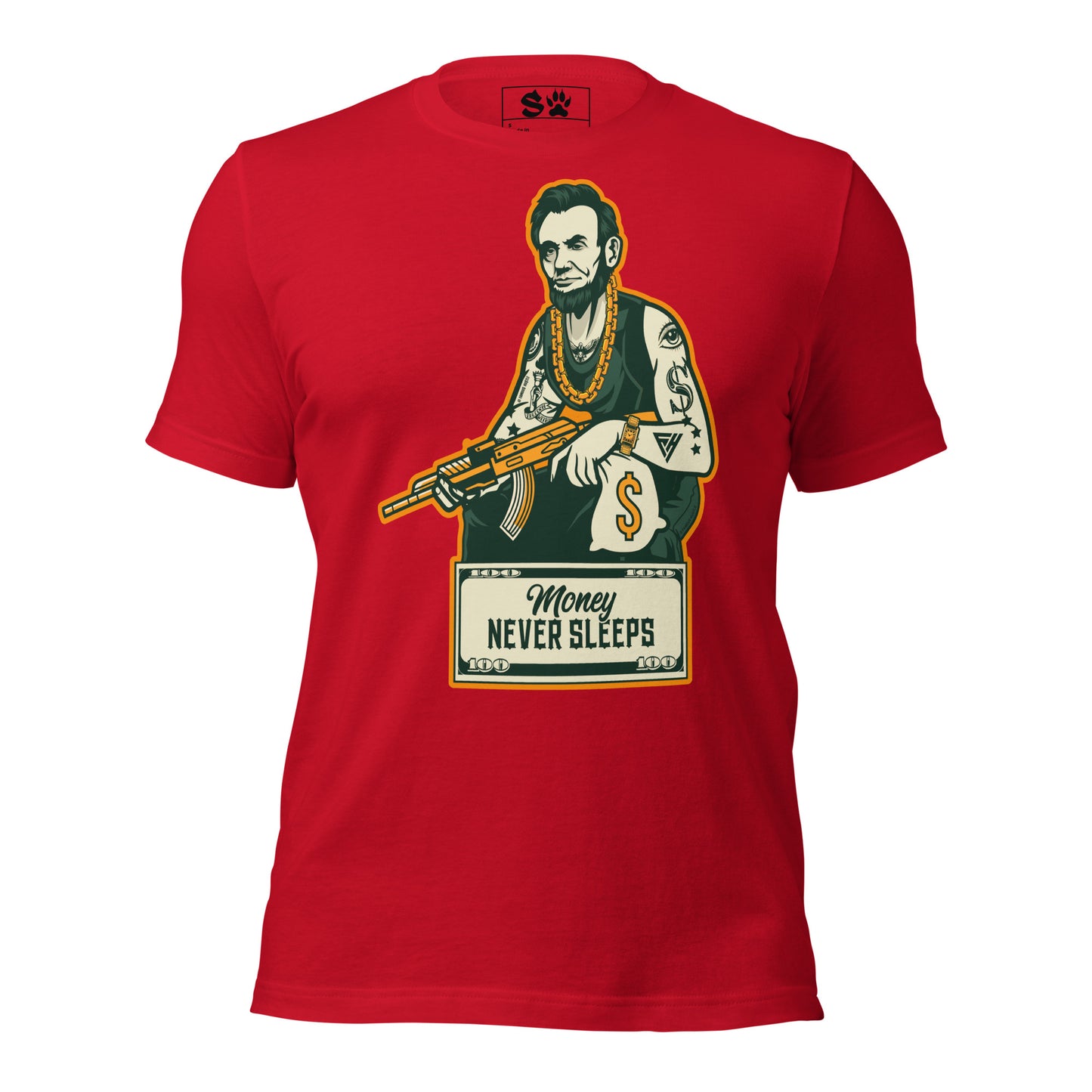 ABE Money Never Sleeps Unisex t-shirt